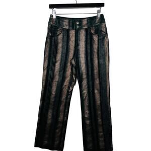 Taobao Stripe Trouser Jeans Pant Lined Metallic Formal  Japan Import Black- 26